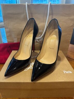 Christian Louboutin Black Patent So Kate Stiletto Pumps